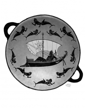 Holy Country wine bowl depicting Belintar surrounded by swimming Ludoch - Cory Trego-Erder